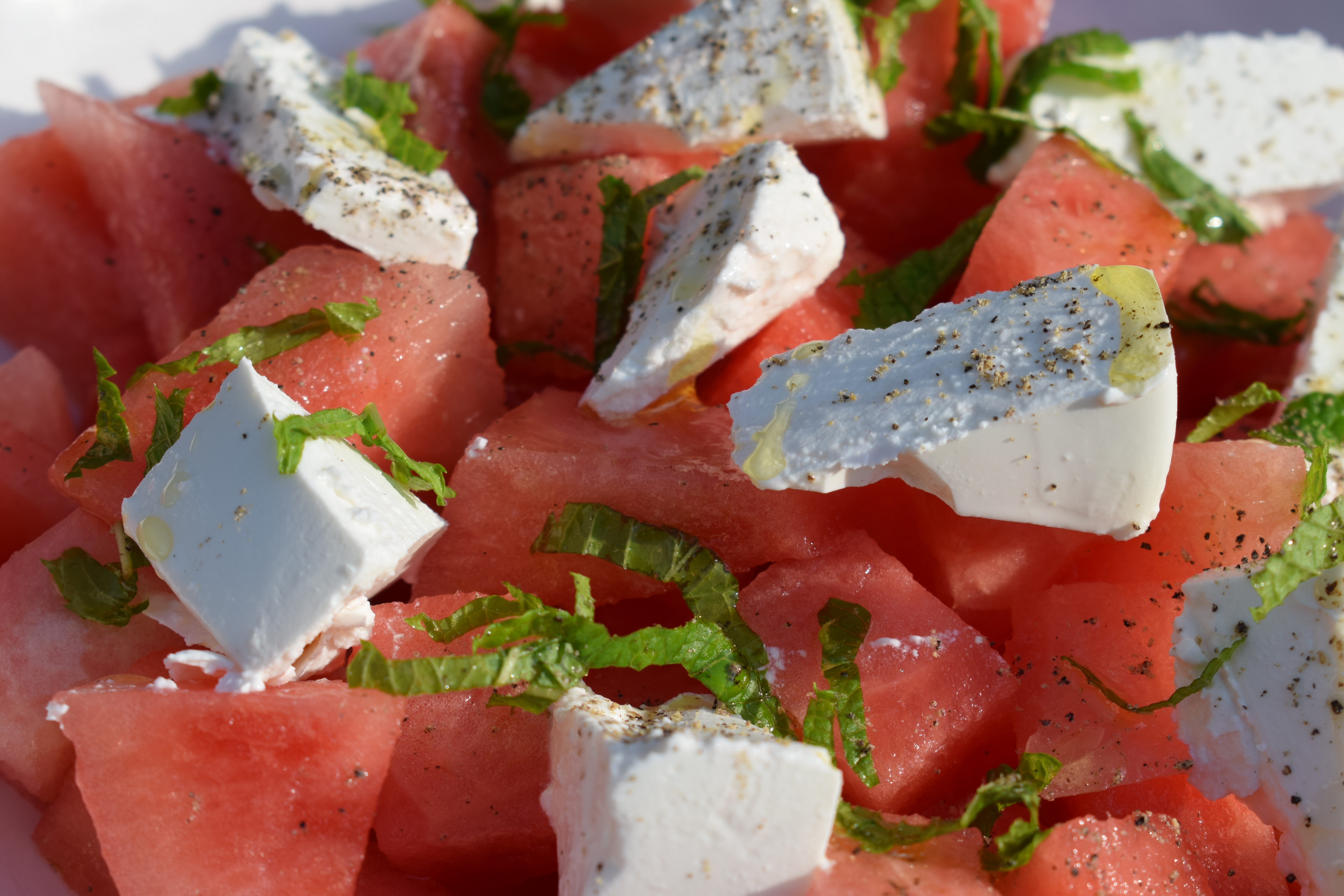 Wassermelone mit Schafskäse – Rezept